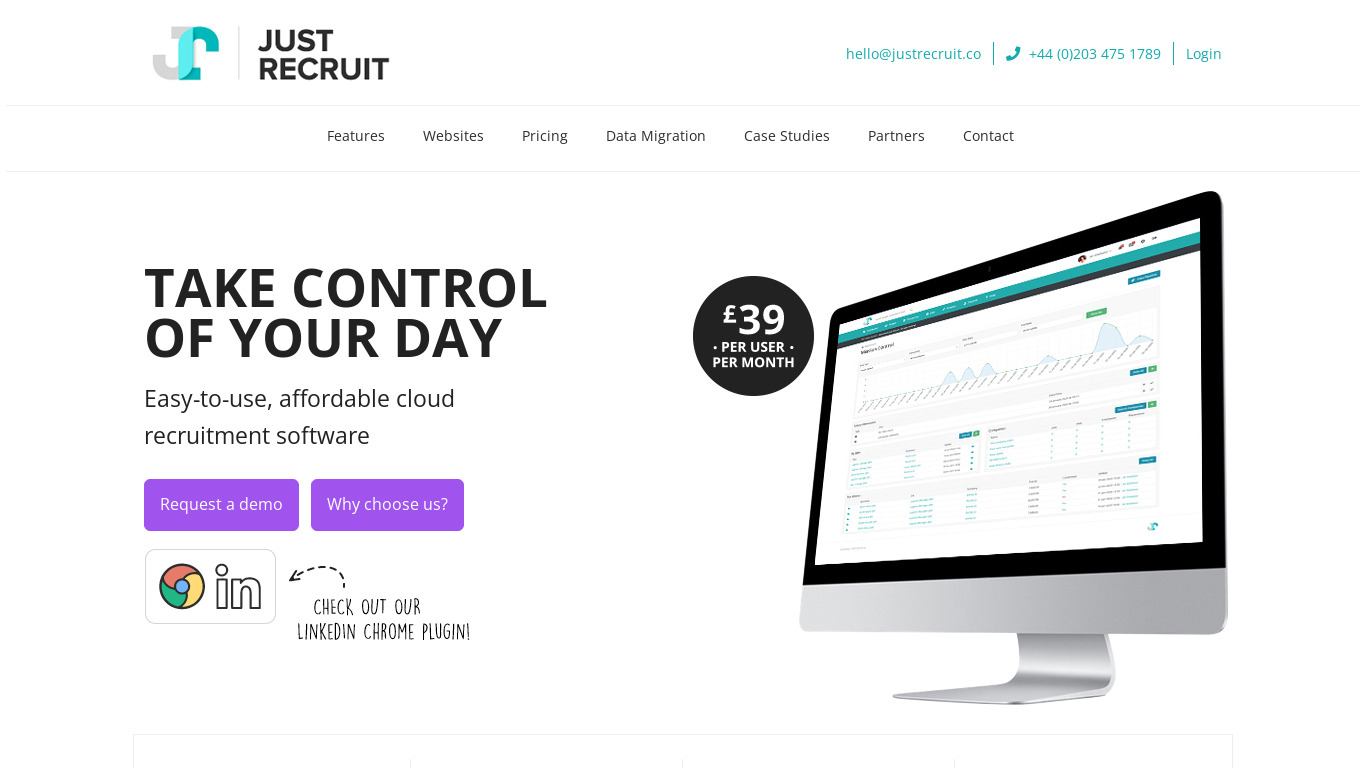 JustRecruit.co Landing page