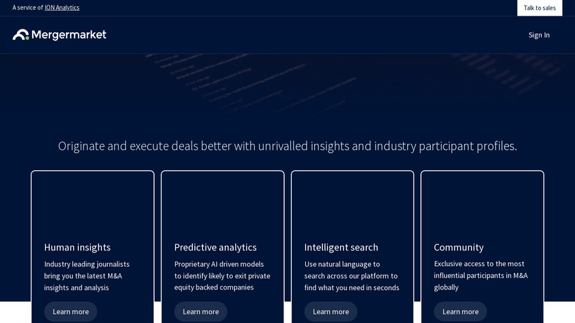 Mergermarket Landing Page