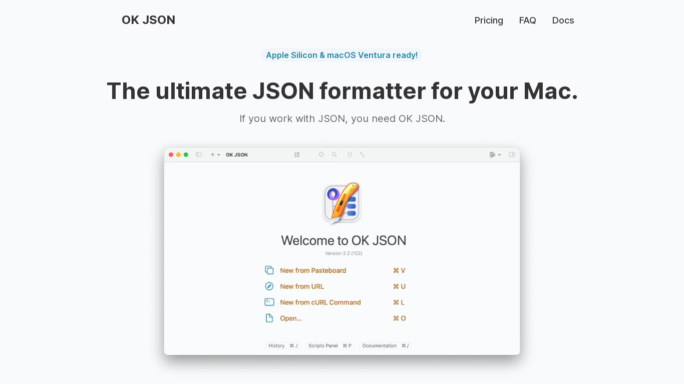 OK JSON Landing page