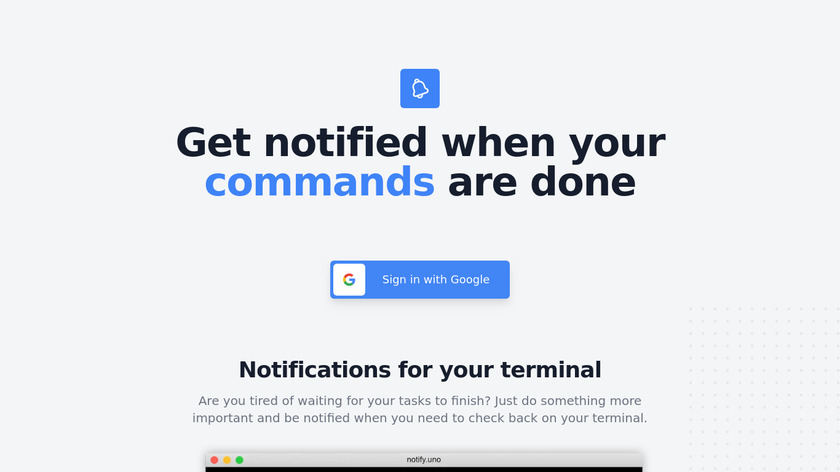 notify.uno Landing Page