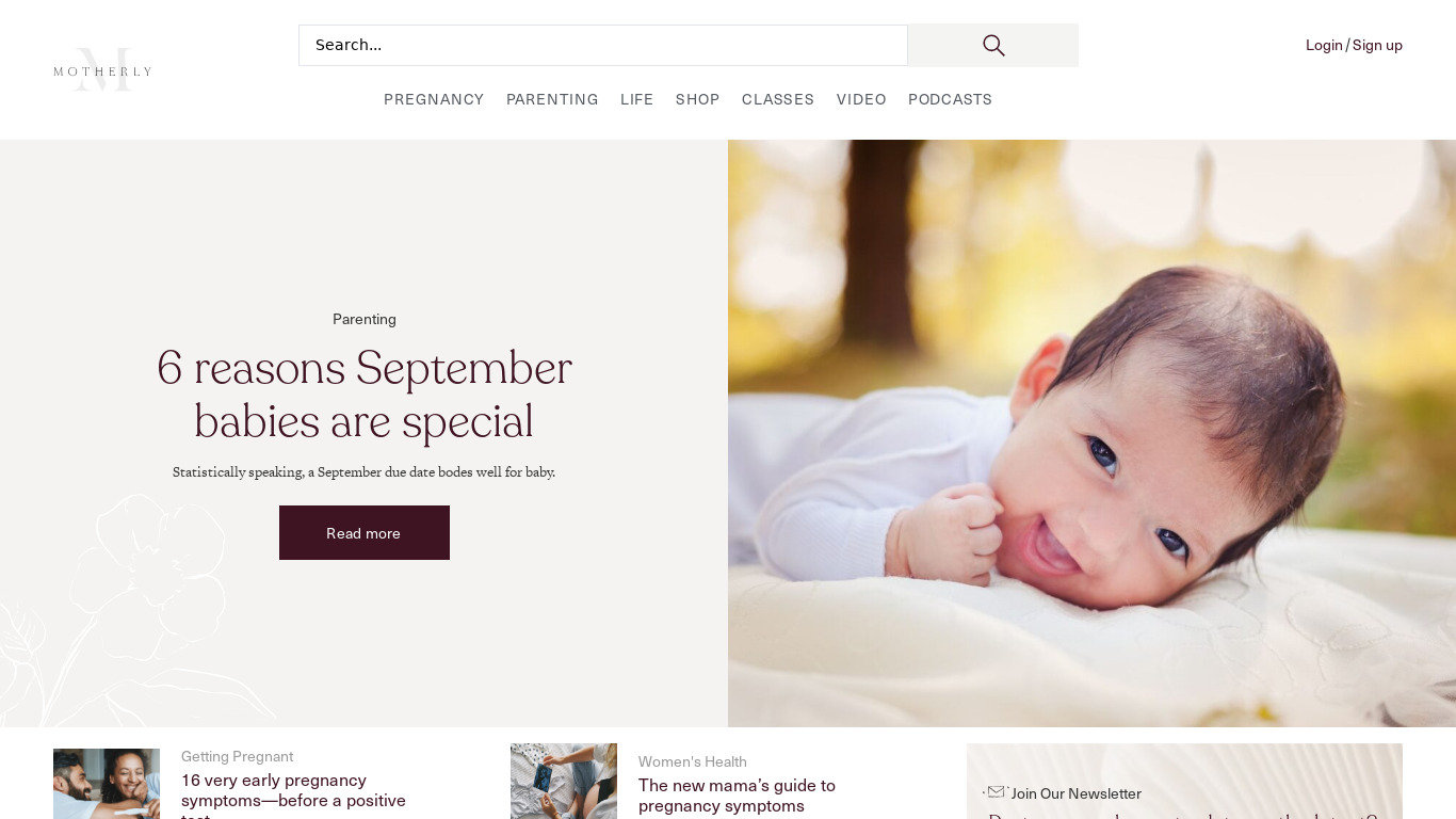 Motherly Landing page