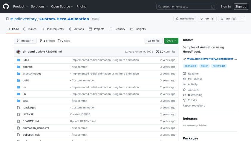 Custom Hero Animations Landing Page