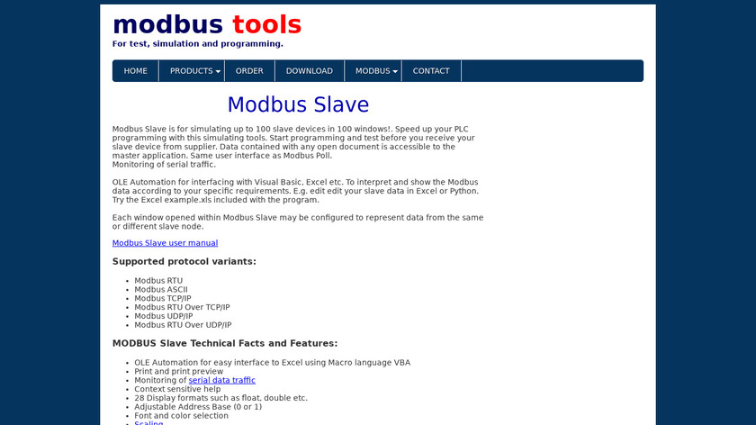 Modbus Slave Landing Page