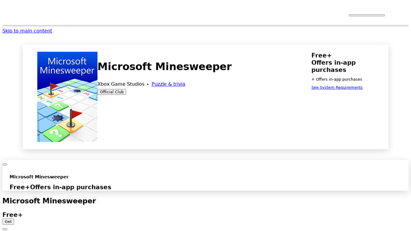 Microsoft Minesweeper Landing Page