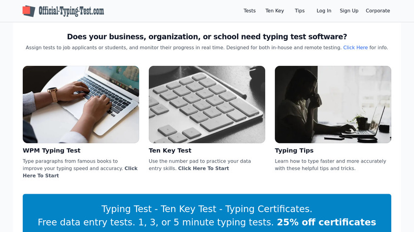 Official-Typing-Test.com Landing Page
