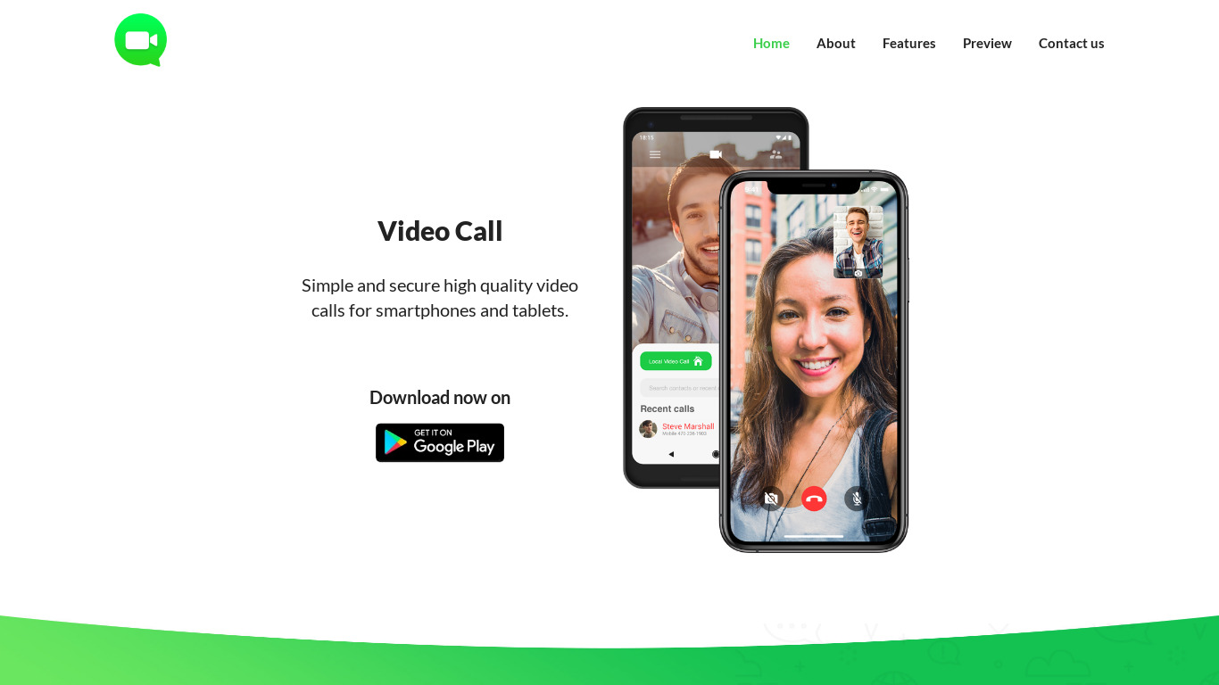 Video Call Landing page