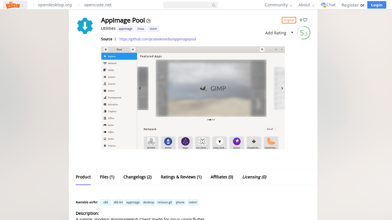 AppImagePool Landing page