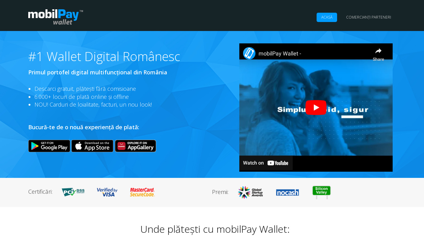 mobilPay Wallet 🇷🇴 Landing page