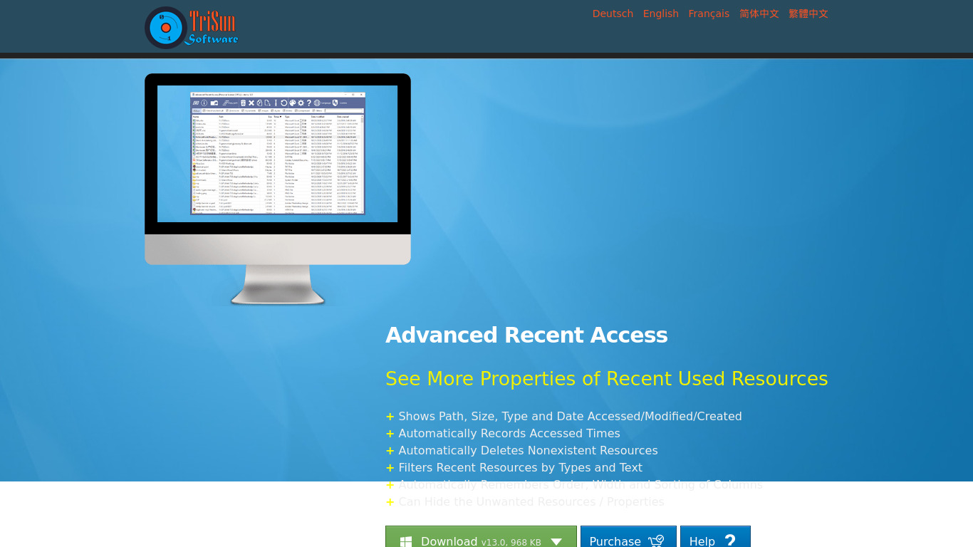 Advanced Recent Access Landing page