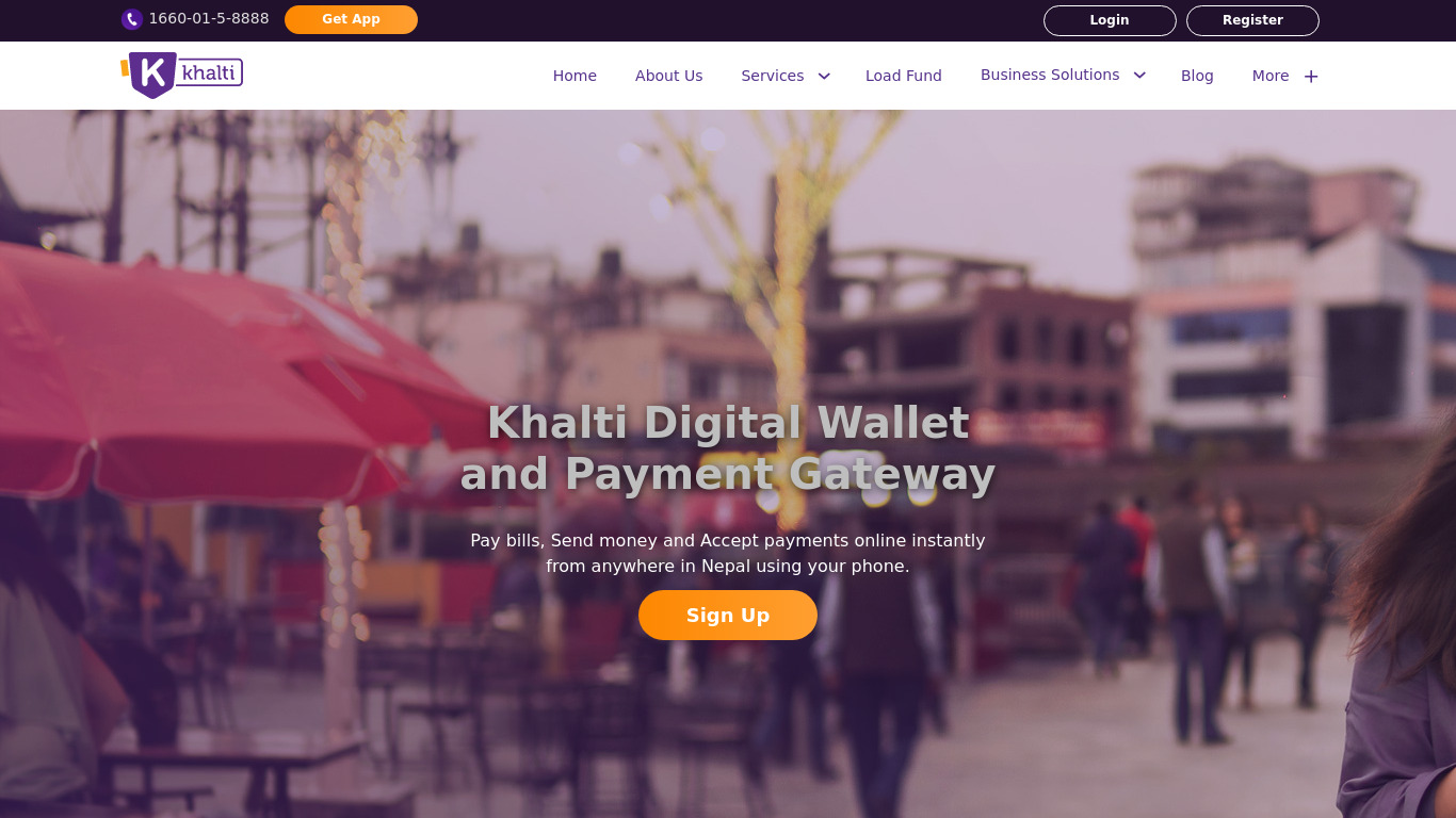 Khalti Digital Wallet (Nepal) Landing page