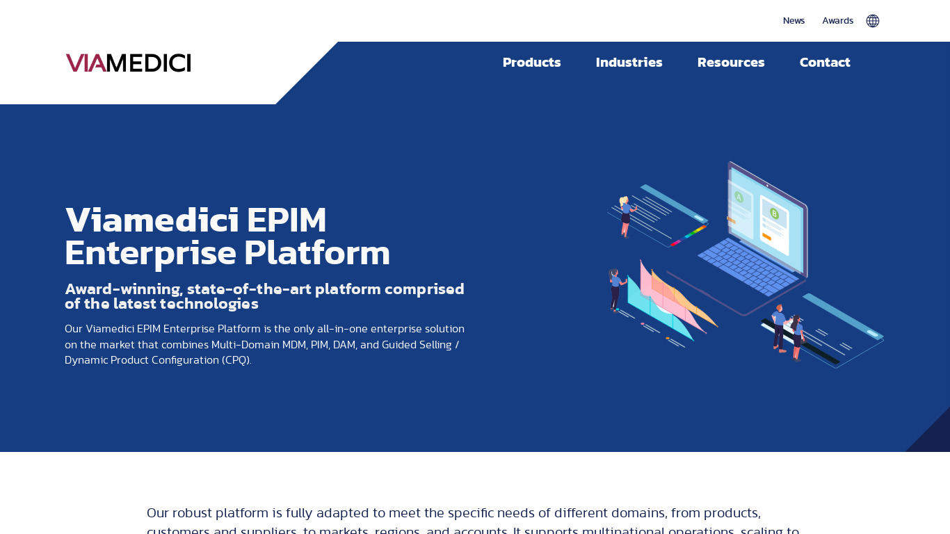 Viamedici EPIM Landing page