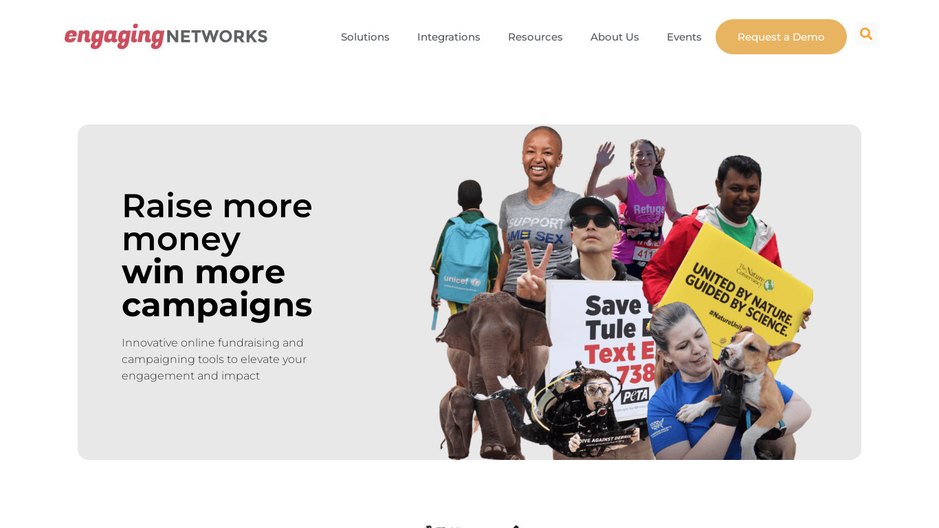 Engaging Networks Landing page