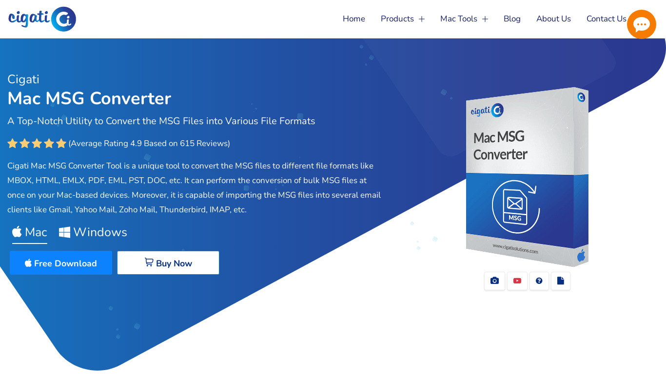Cigati MAC MSG Converter Landing page