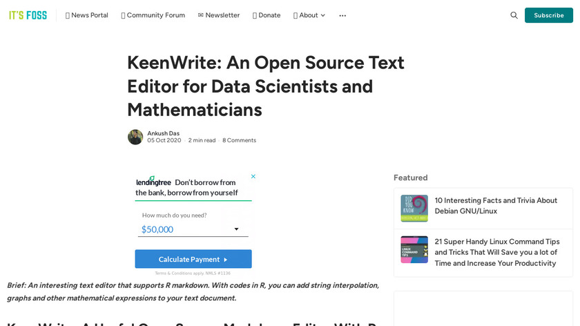 KeenWrite Landing Page