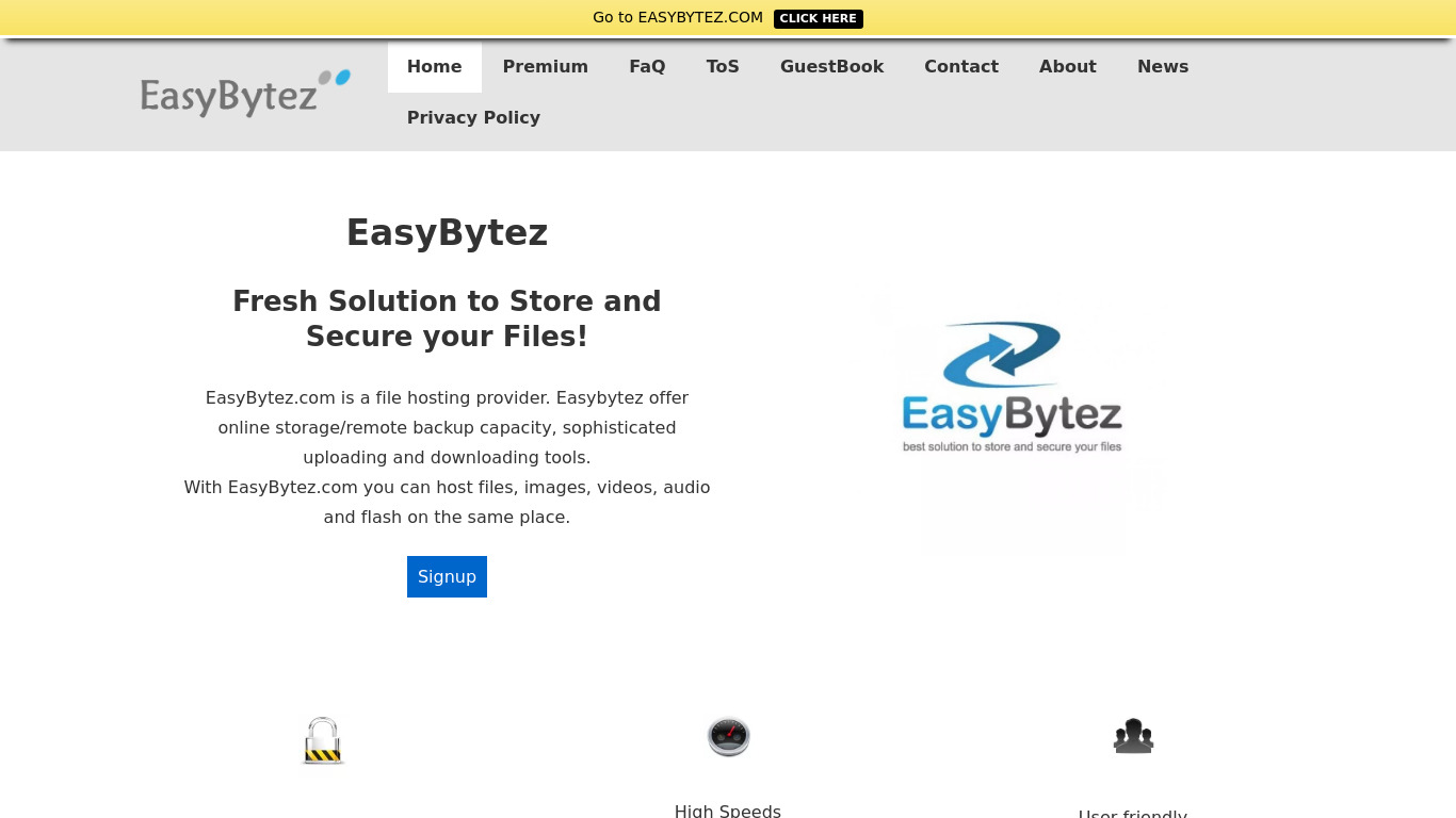 EasyBytez Landing page