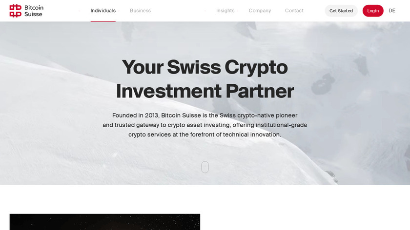Bitcoin Suisse Landing Page