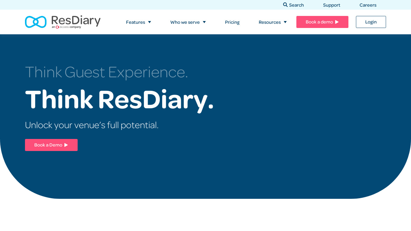 ResDiary Landing page