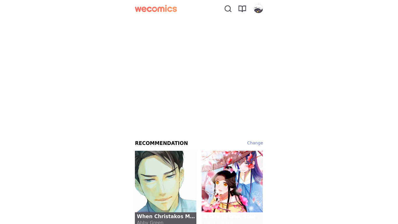 WeComics Landing page
