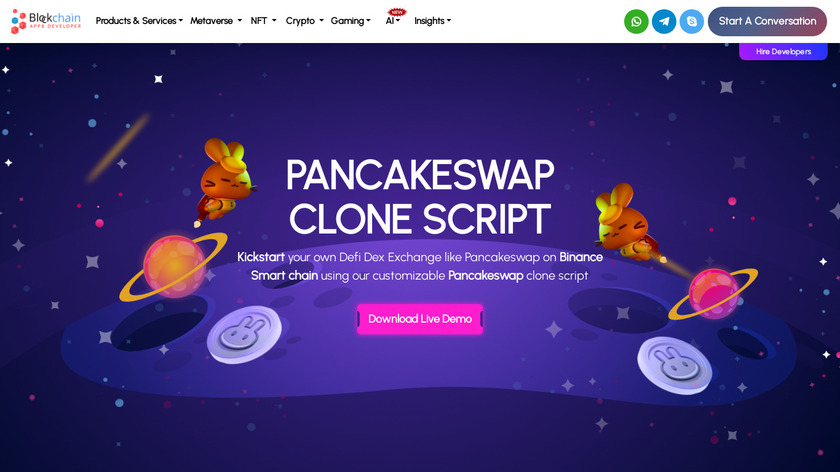 PancakeSwap Clone Script Software Landing Page