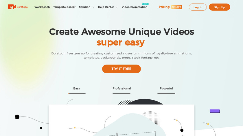 Doratoon Video Maker Landing Page