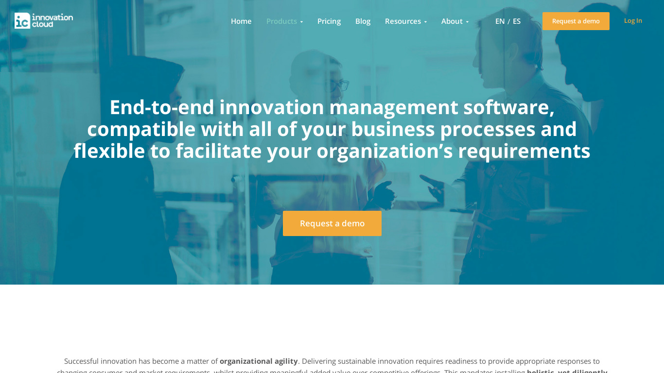 Innovation Cloud Enterprise Landing page