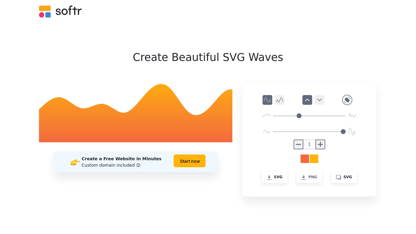 SVG Wave Generator Landing page