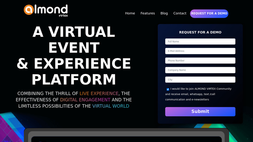 Almond Virtex Landing Page