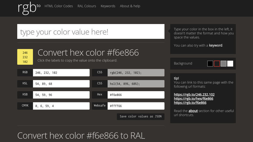 RGB.to Landing Page