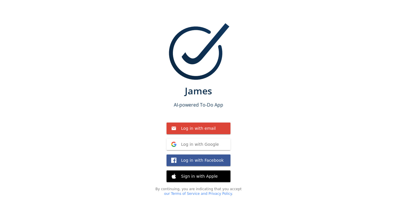 getJames.app Landing page