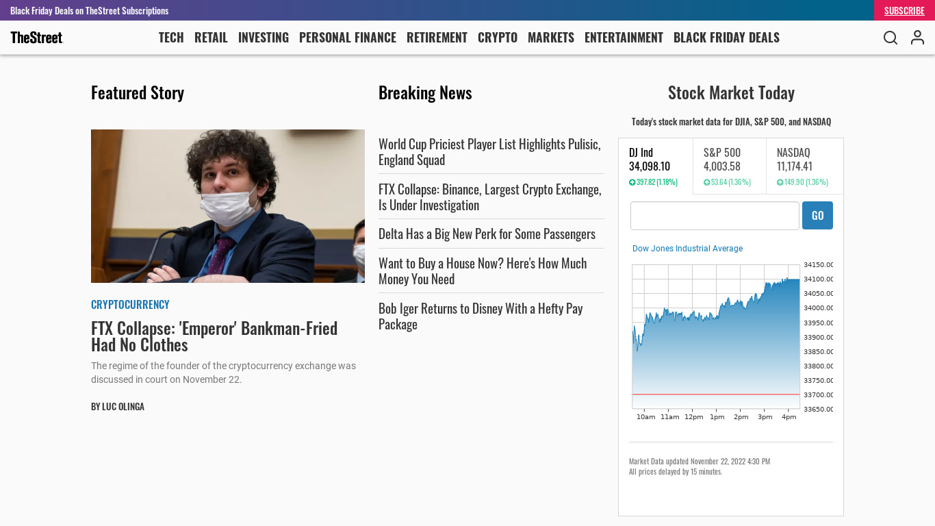 TheStreet Landing page