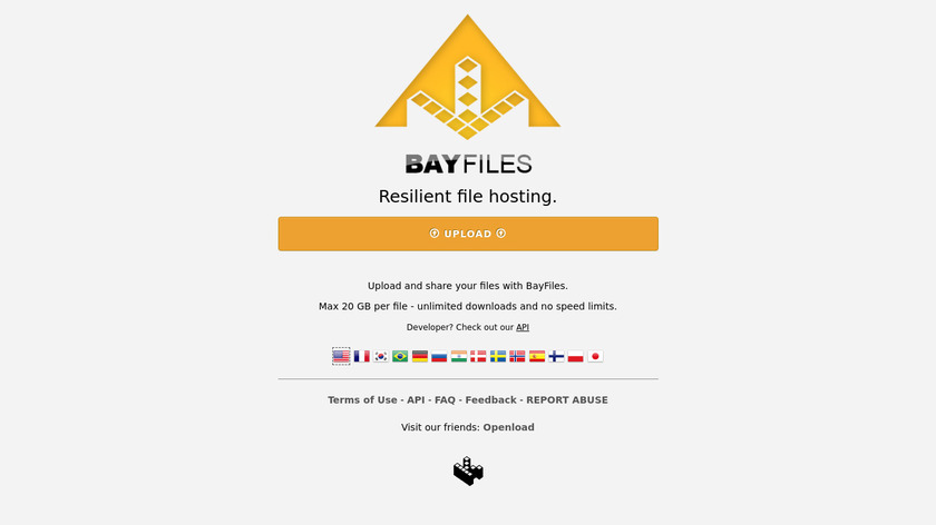 Bayfiles Landing Page