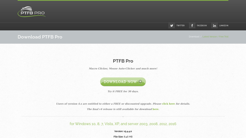 PTFB Pro Landing Page