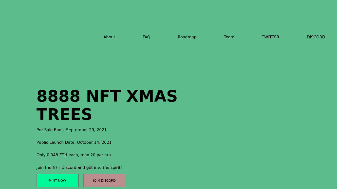 NFTXmas Landing page