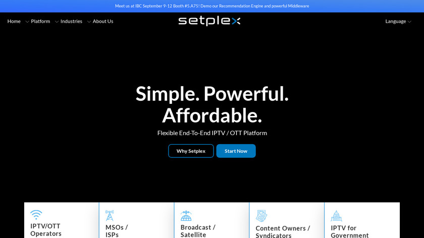 Setplex Landing Page