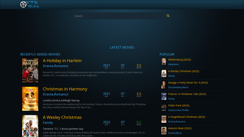 YIFYSubtitles.rs Landing Page