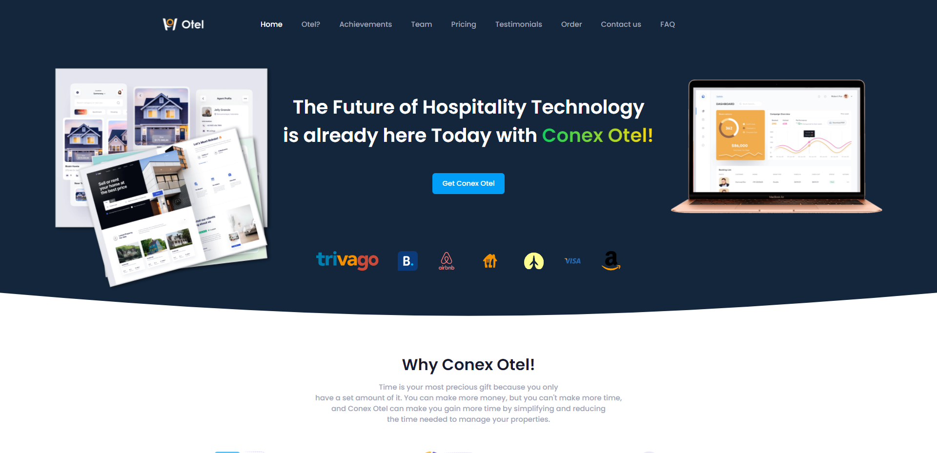 Conex Otel Landing page