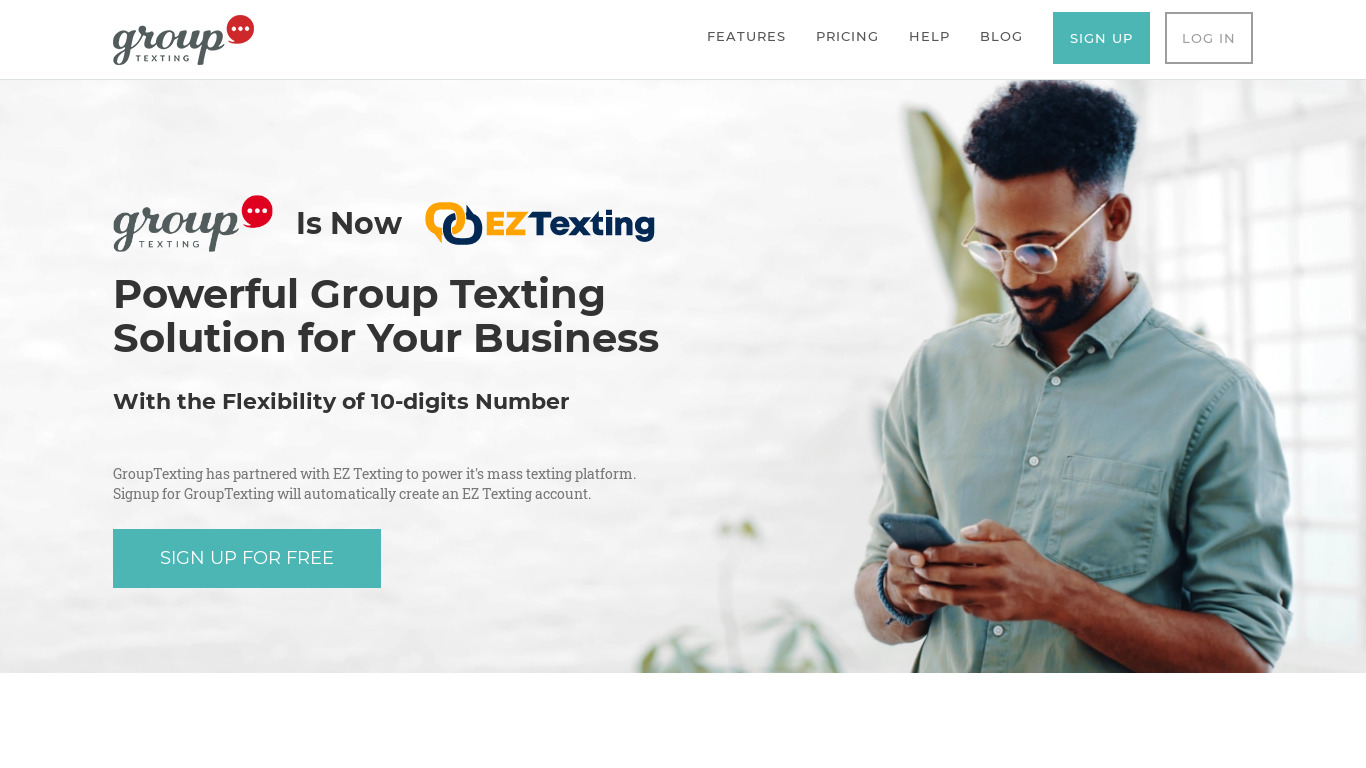 Group Texting Landing page