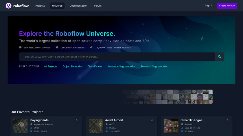 Roboflow Universe Landing Page