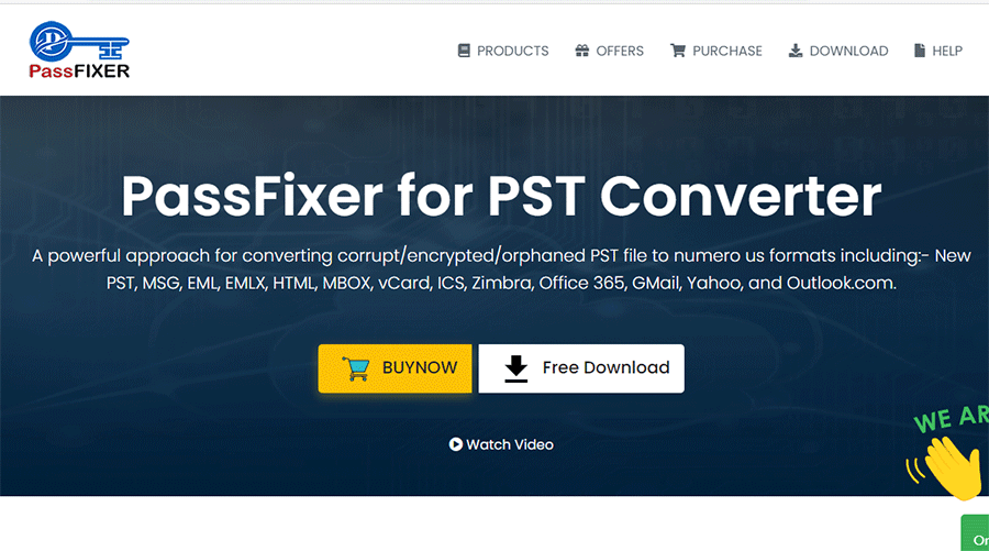PassFixer for PST Converter Landing page