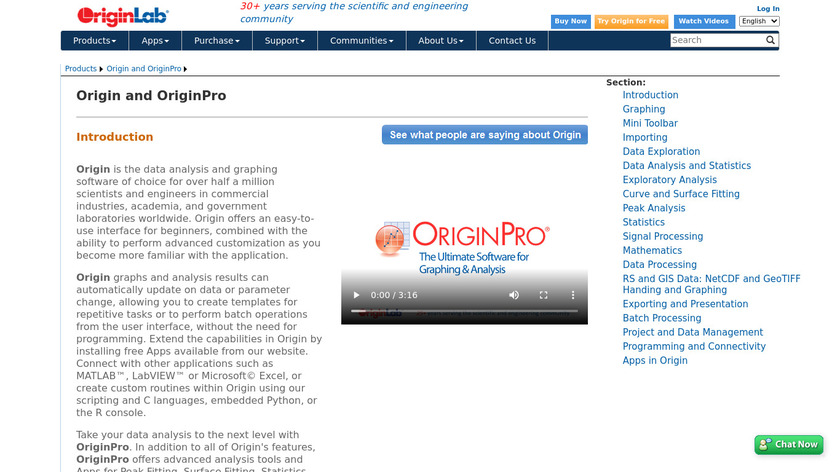 OriginPro Landing Page