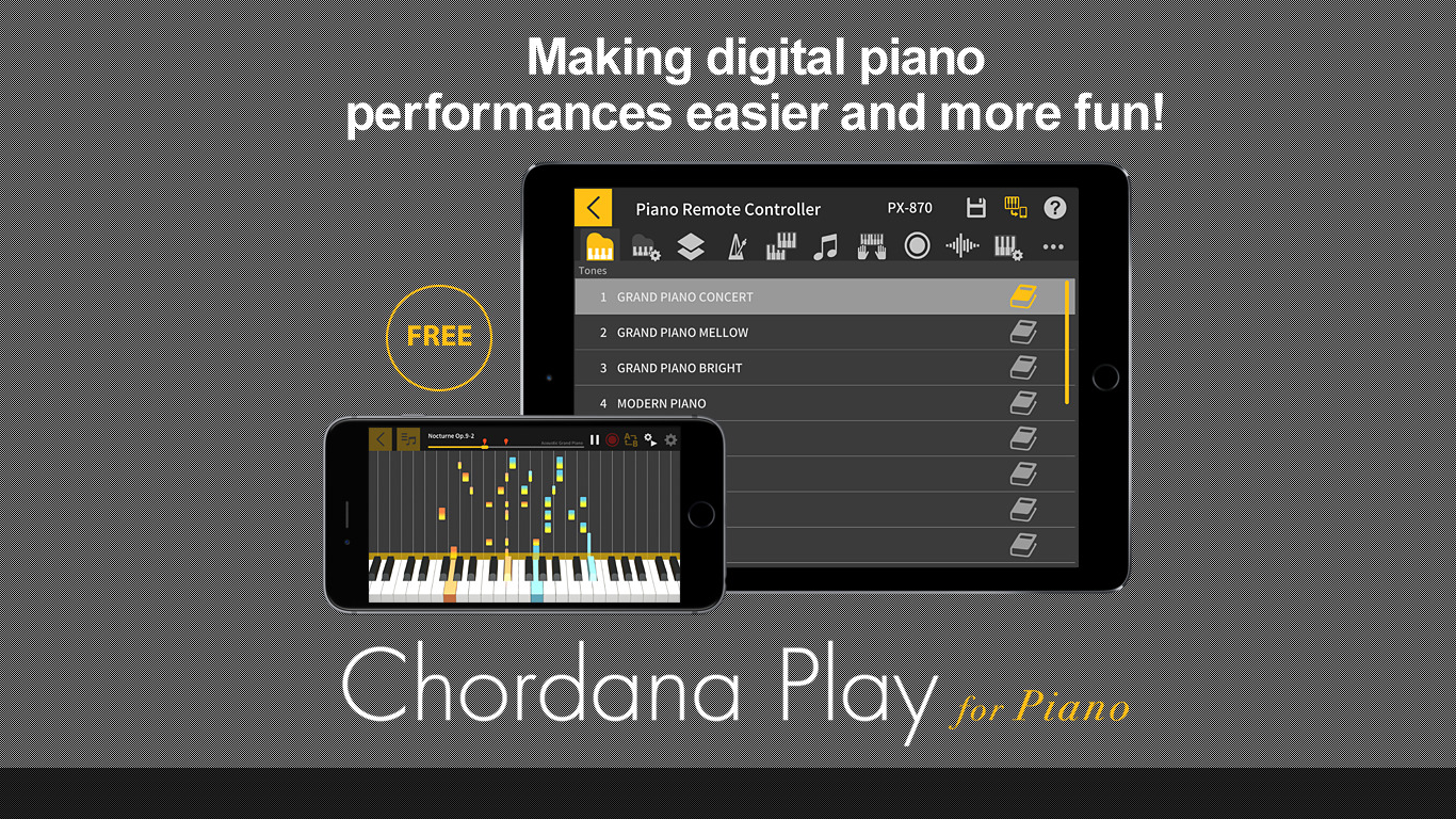 Chordana Play for Piano Landing page