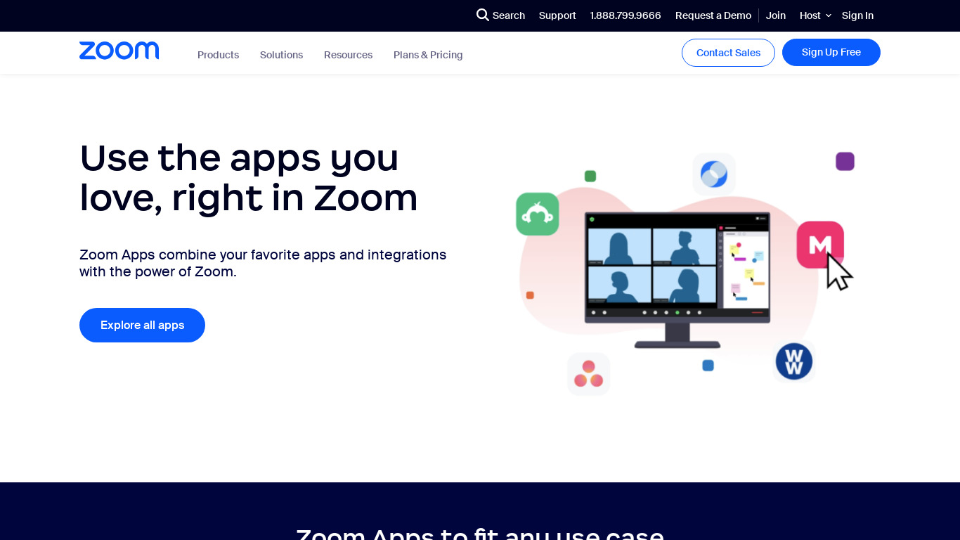 Zoom Apps Preview Landing page