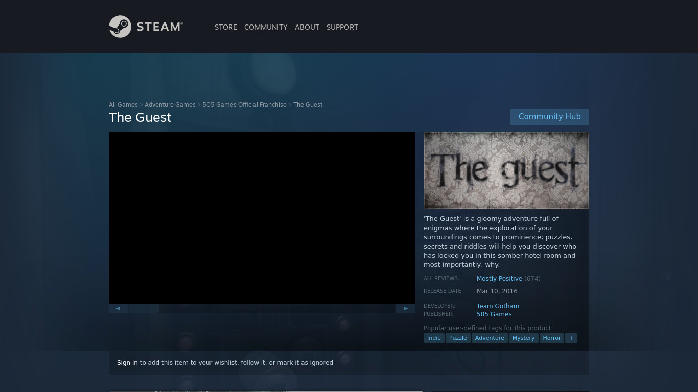 The Guest Landing page