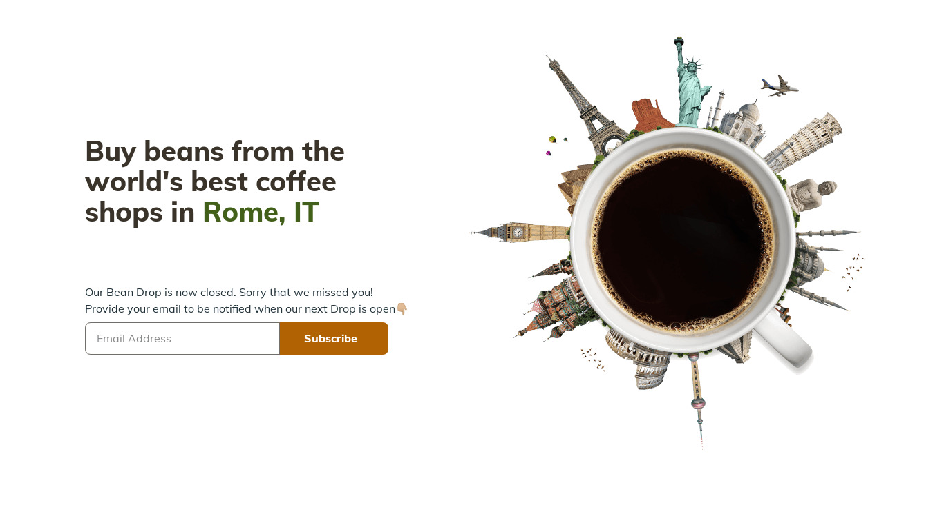 Tikumi Coffee Landing page
