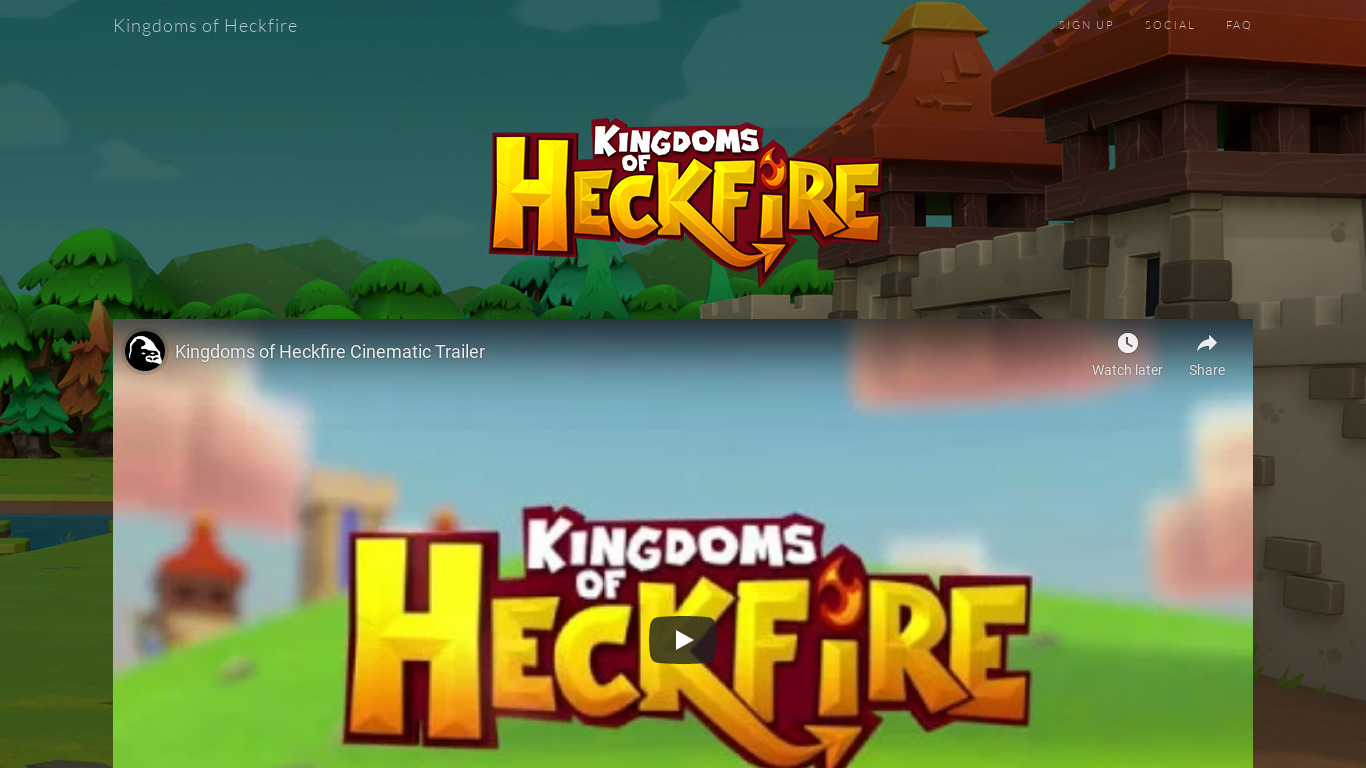 Kingdoms of Heckfire Landing page