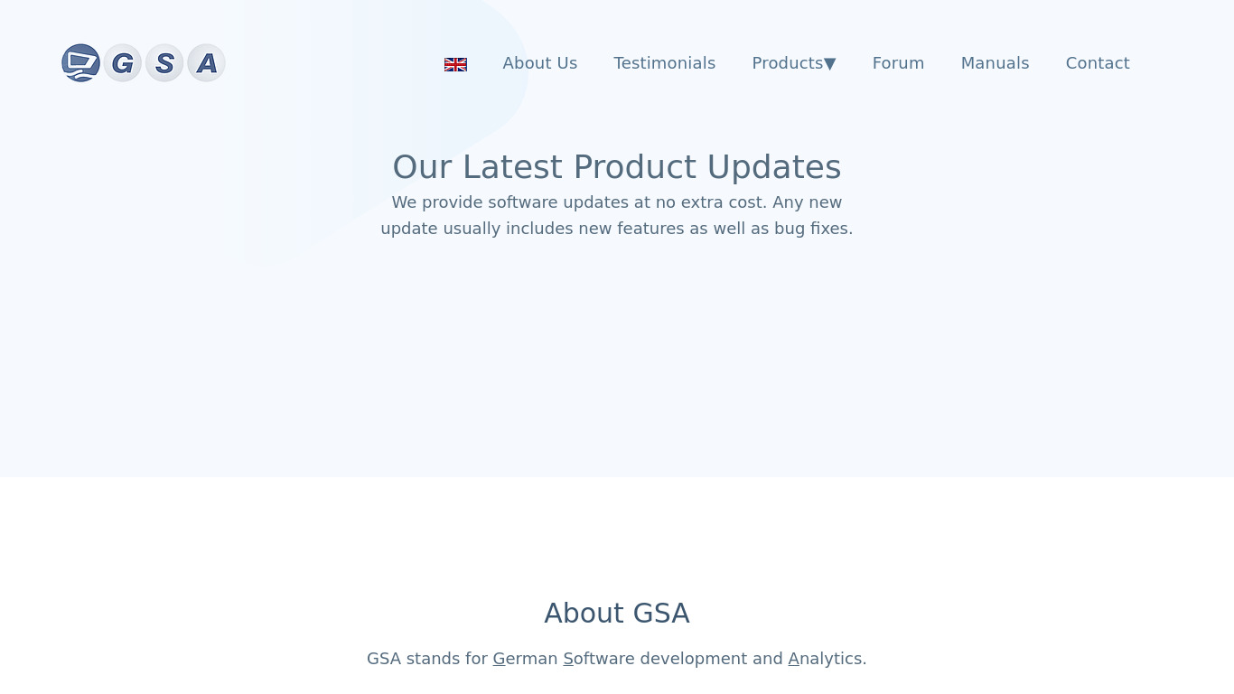 GSA Marketing Software Landing page