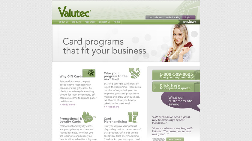 Valutec Landing Page