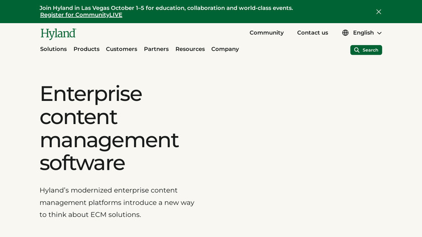 Hyland Content Management Landing Page