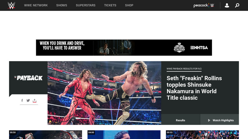 WWE Landing Page