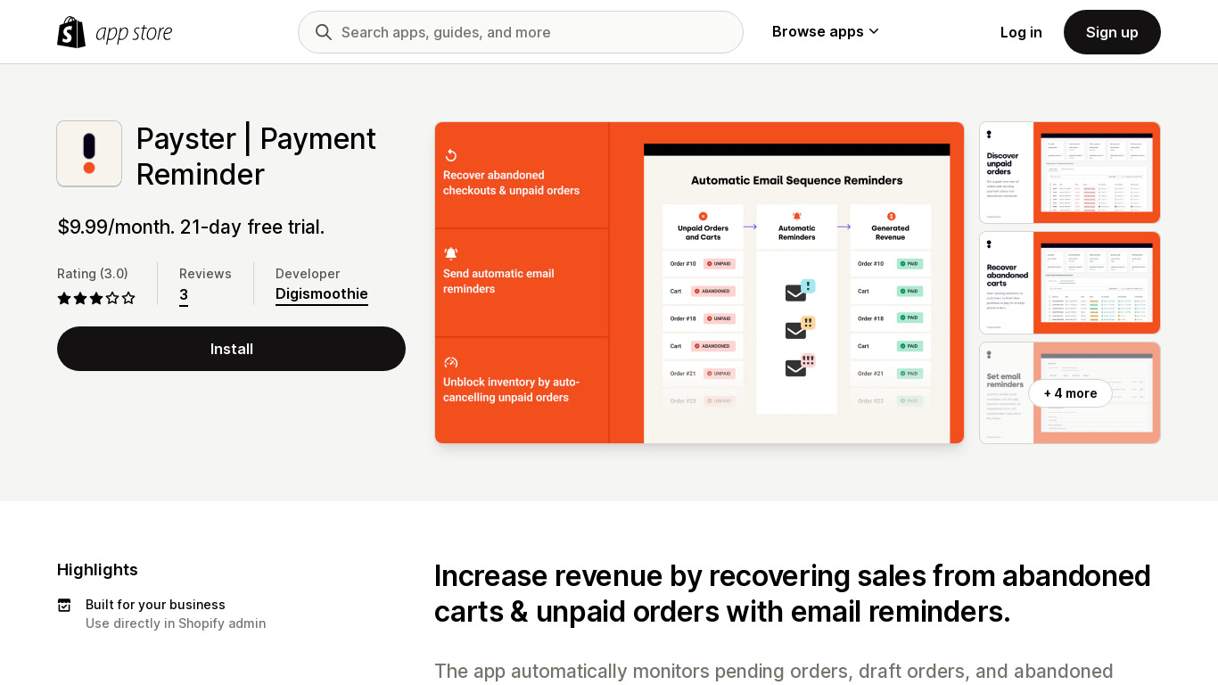 Payster Landing page